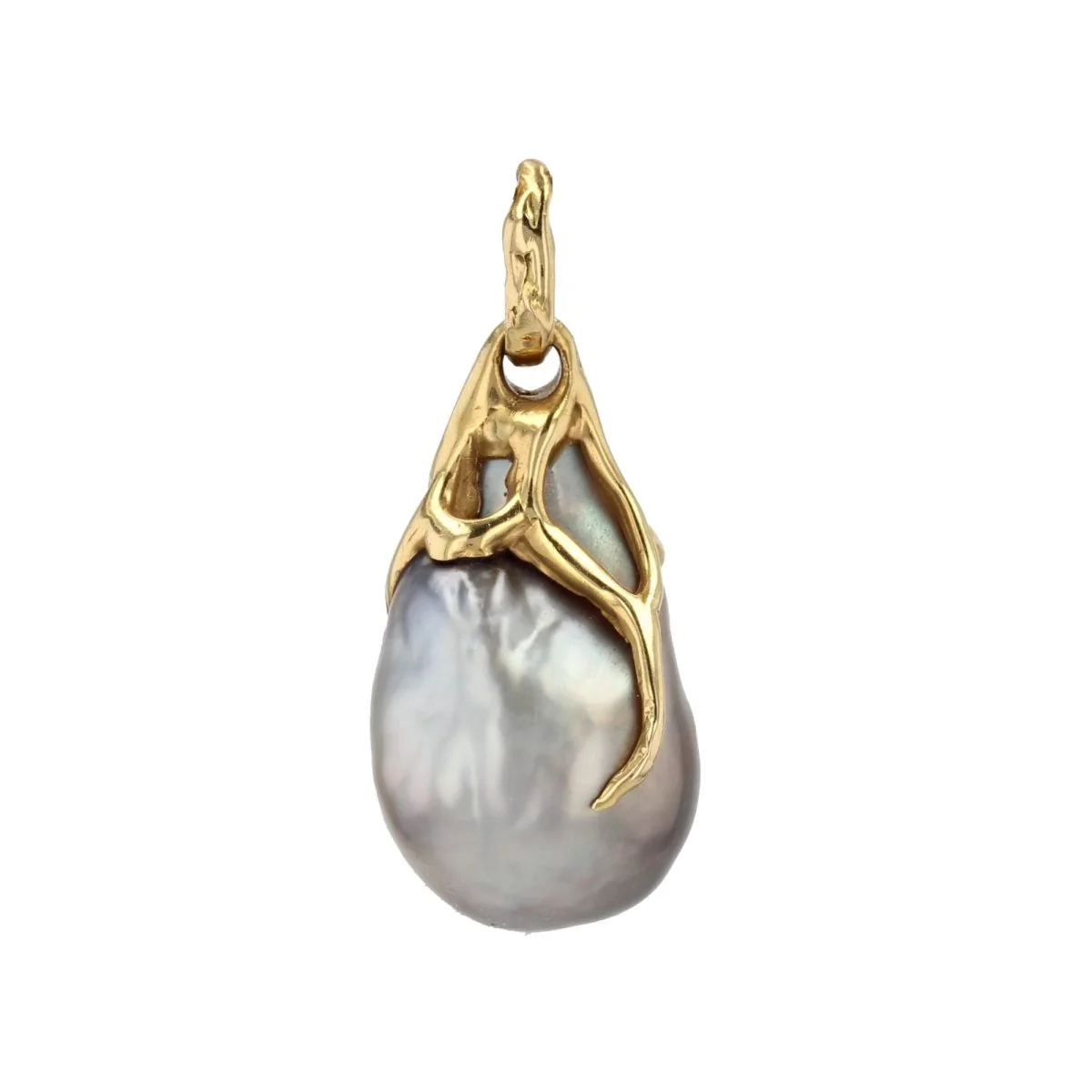 Pendant in yellow gold and pearl