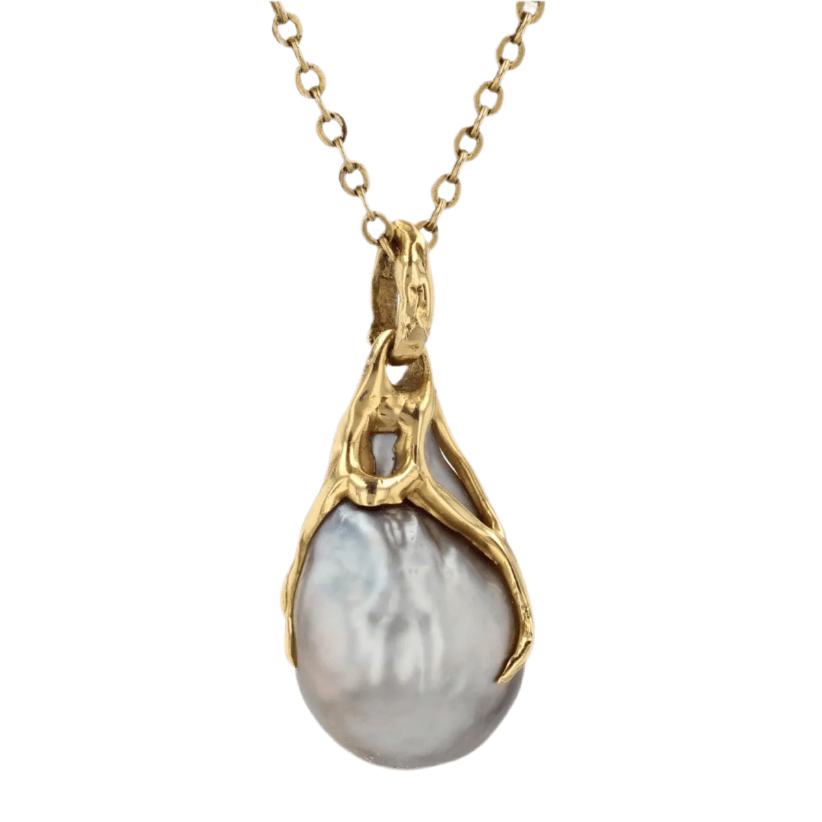 Pendant in yellow gold and pearl - Image 3