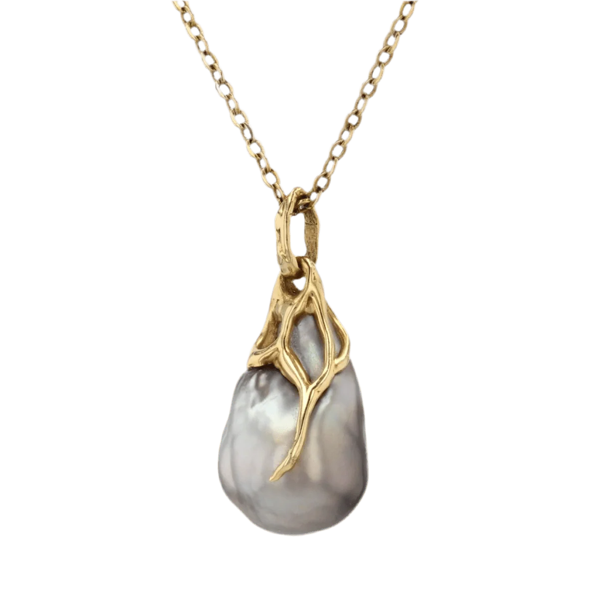 Pendant in yellow gold and pearl - Image 4