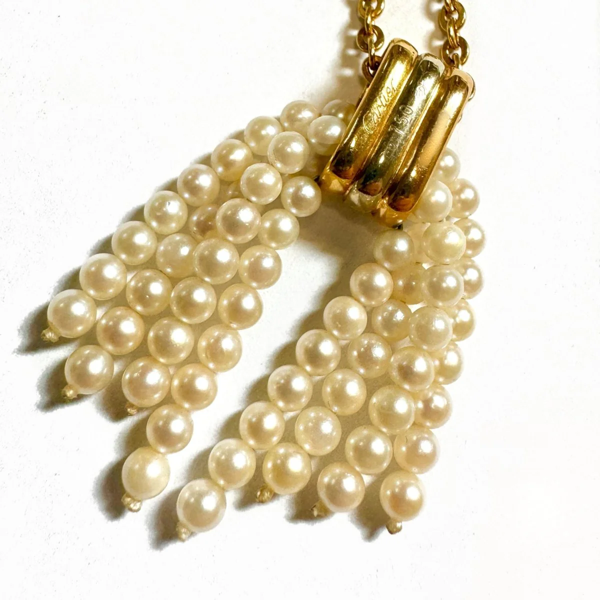 Pendant in yellow gold, rose gold, white gold and pearls - Image 3