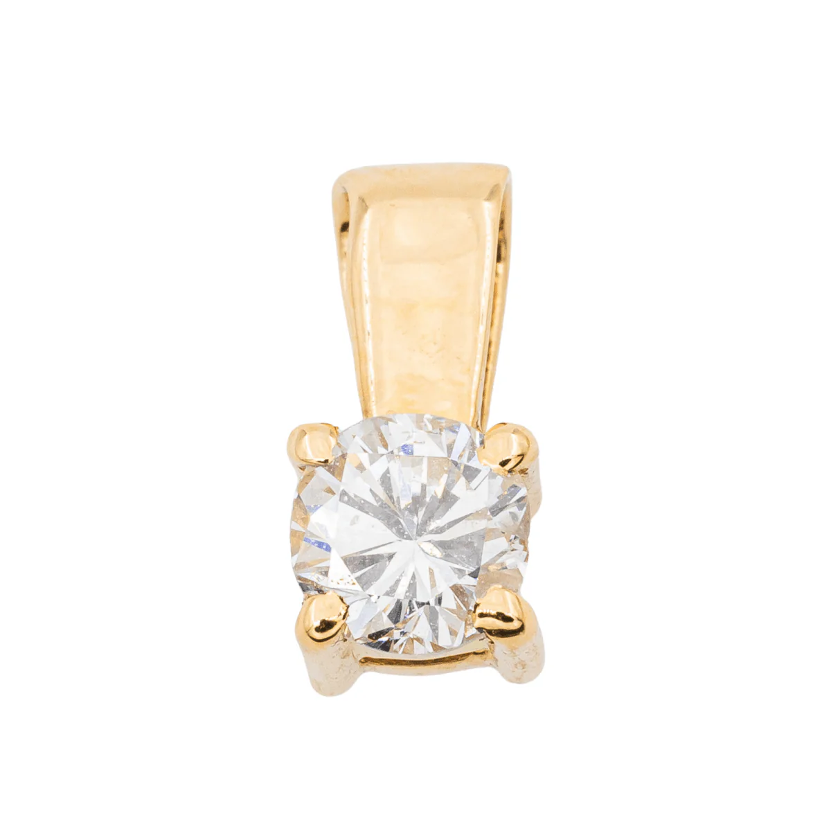 Yellow Gold Diamond Solitaire Pendant