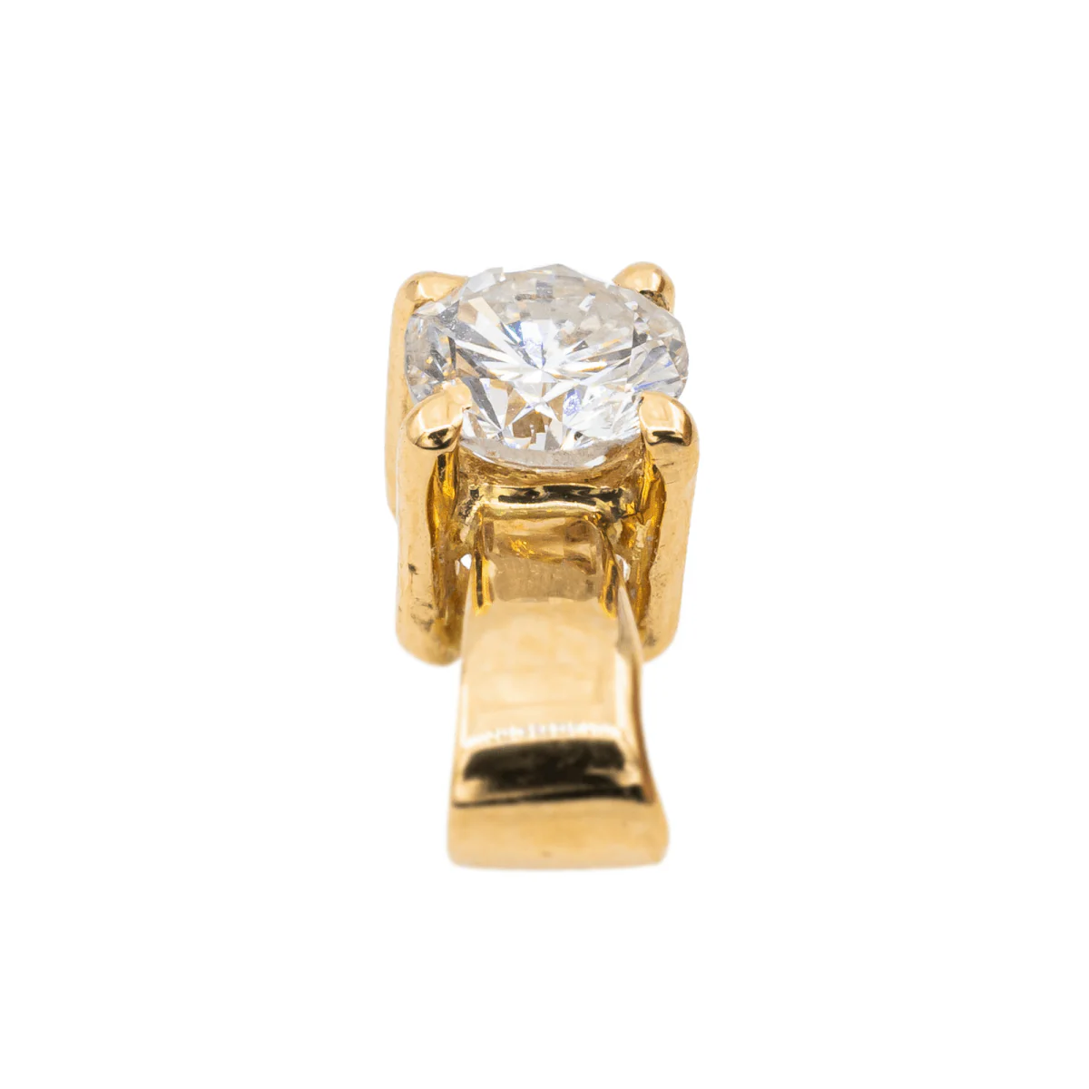 Yellow Gold Diamond Solitaire Pendant - Image 6