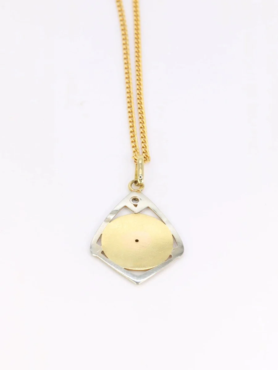 Vintage “Ce Toile Porte Bonheur” pendant in gold and diamonds - Image 5