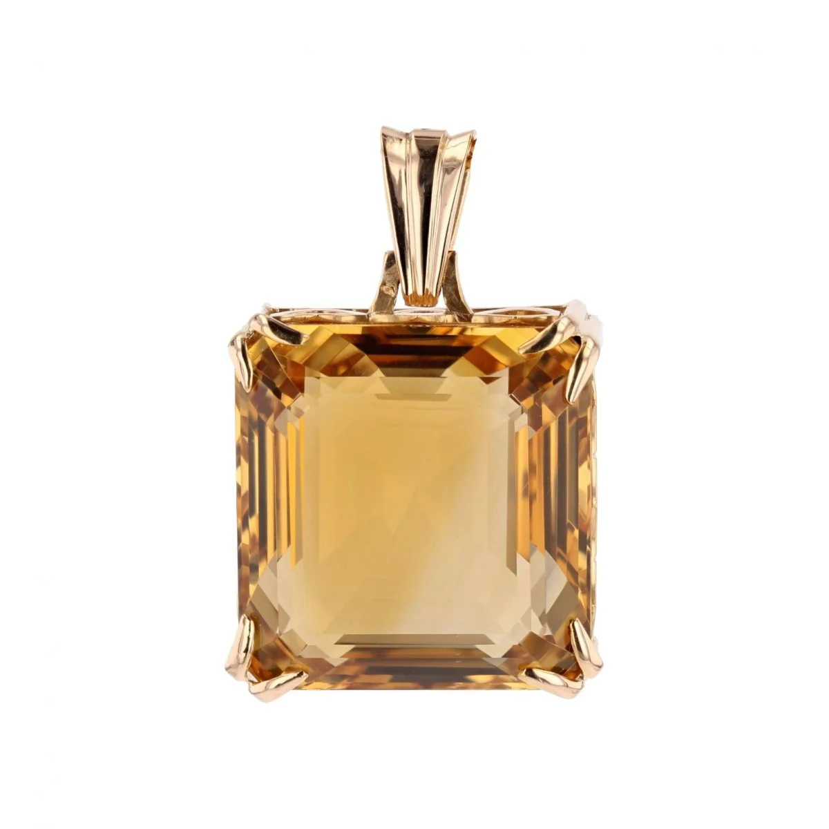 Rose gold and citrine pendant
