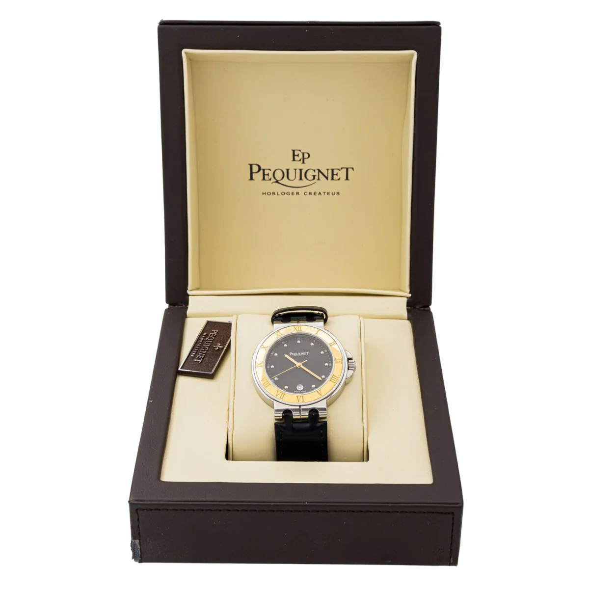 PEQUIGNET watch, "Moorea", in steel and leather - Image 3