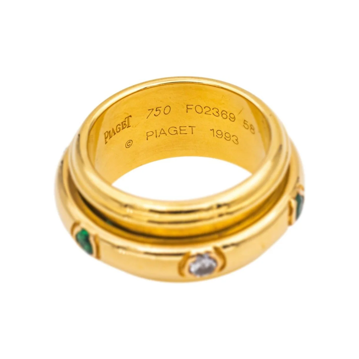 PIAGET "Possession" Wedding Band in yellow gold, emeralds and diamonds - Image 4