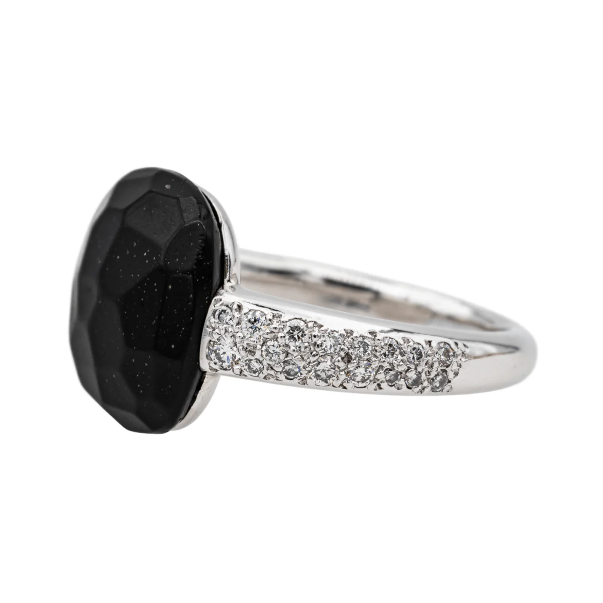 Ring POMELLATO "Capri" in white gold, jet and diamonds - Image 4