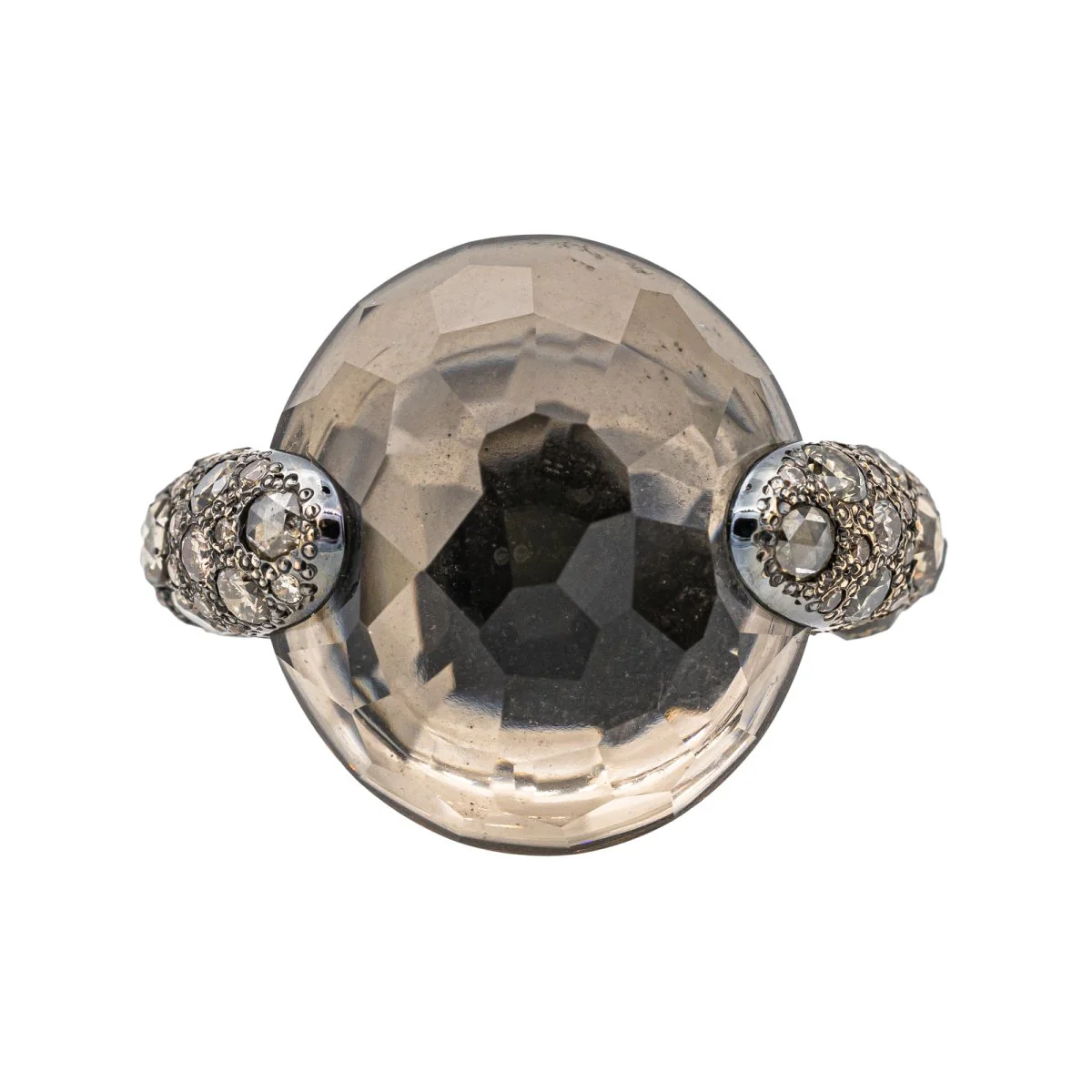 Ring POMELLATO "Tango" Cocktail in rose gold, smoky quartz and diamonds