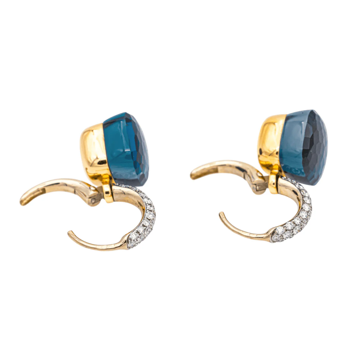 Earrings POMELLATO "Nudo" in rose gold, topaz and diamonds - Image 7