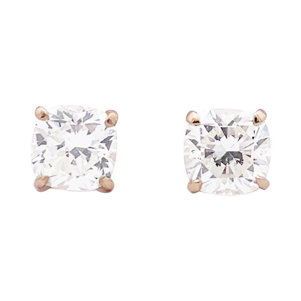 Yellow gold and diamond earrings