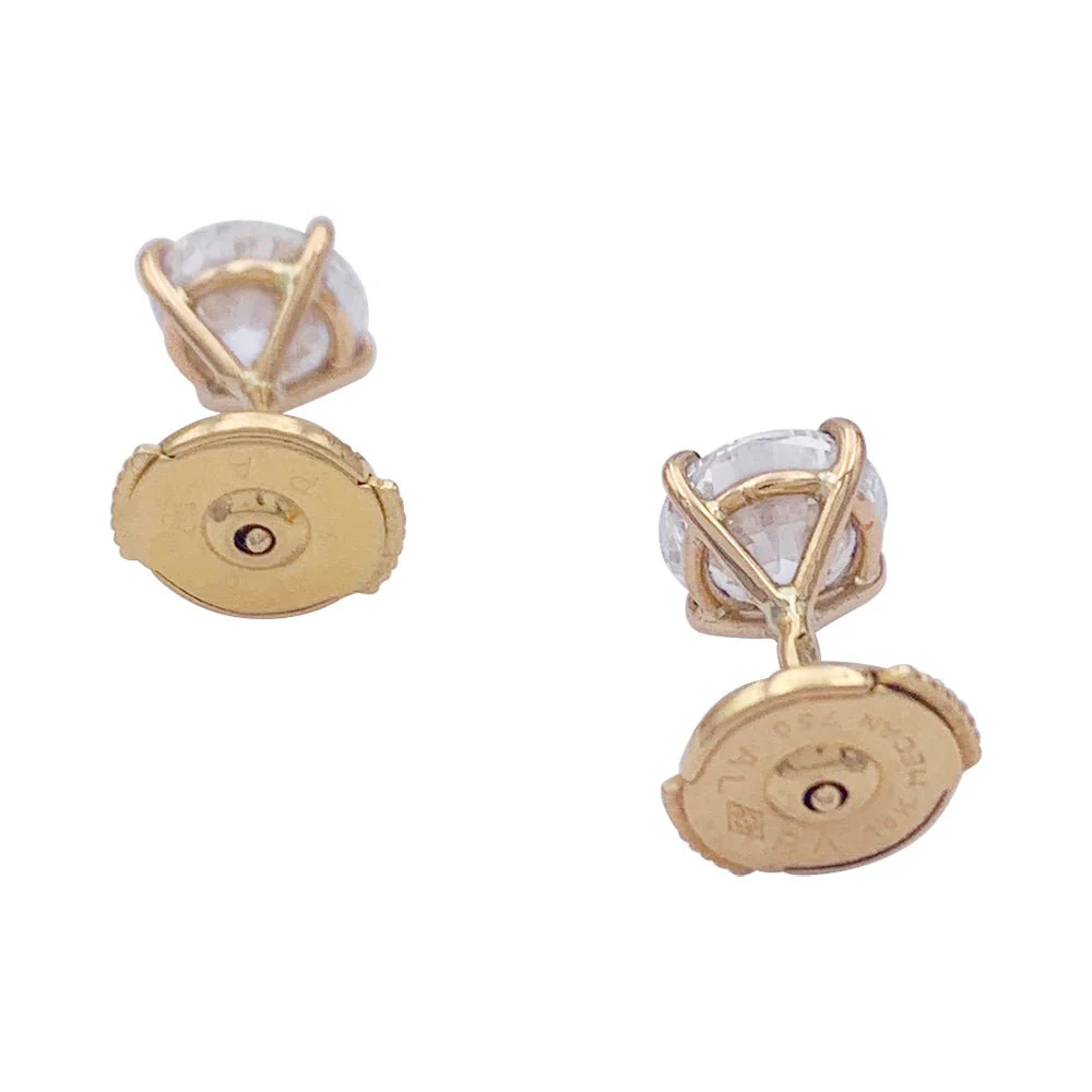 Yellow gold earrings, diamonds. - Image 3