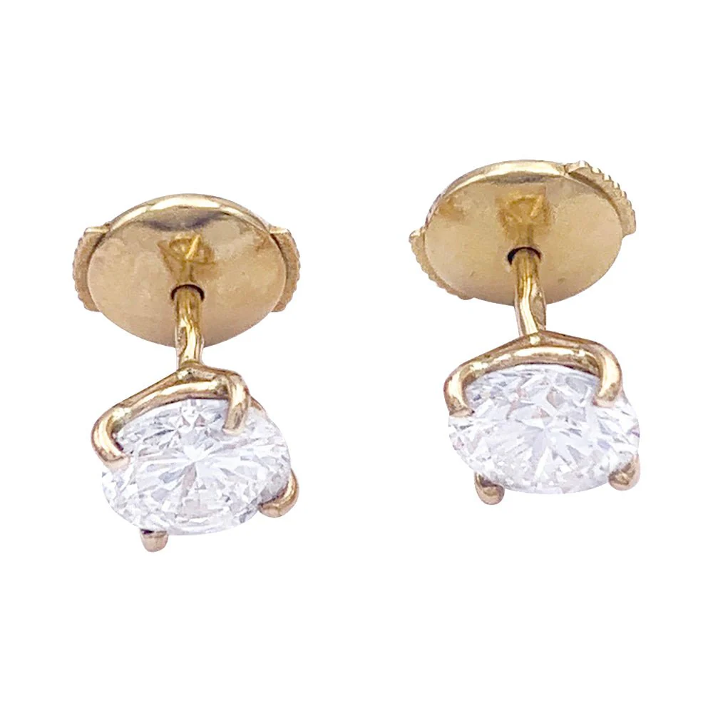 Yellow gold earrings, diamonds. - Image 4