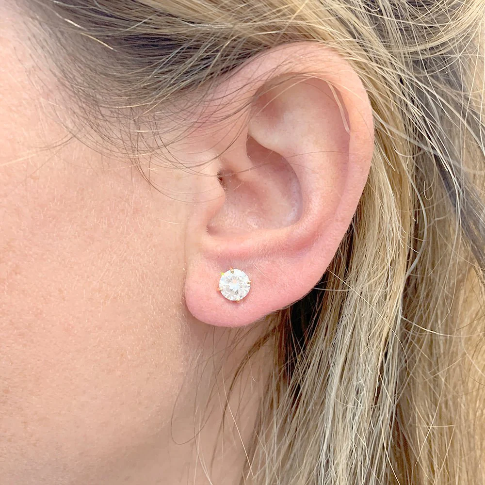 Yellow gold earrings, diamonds. - Image 5
