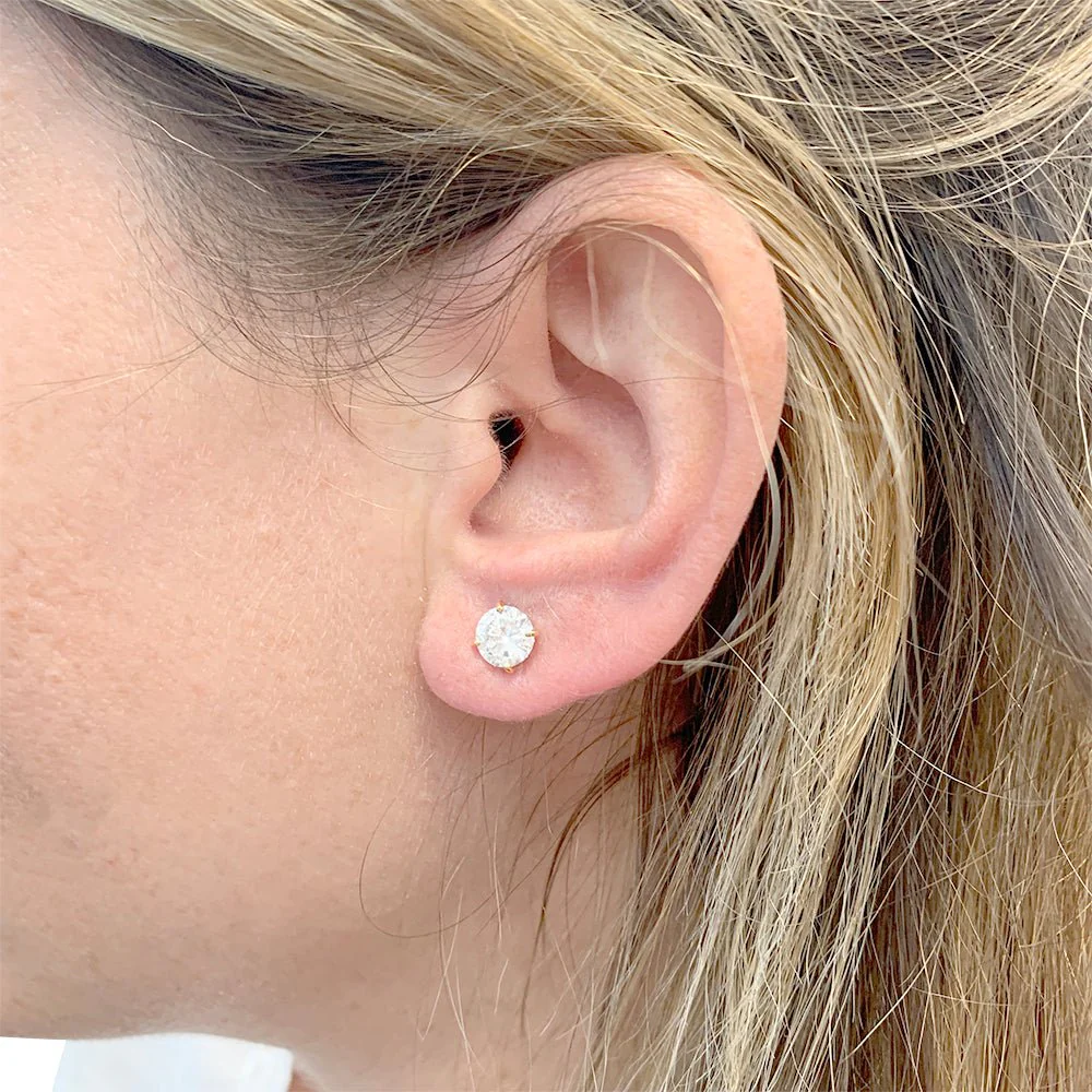 Yellow gold earrings, diamonds. - Image 6