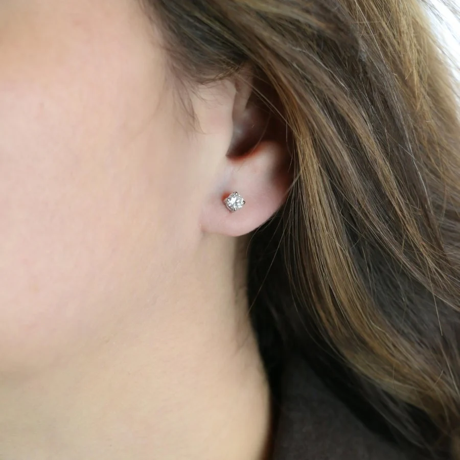 Ear chips white gold and diamonds rings - Image 2