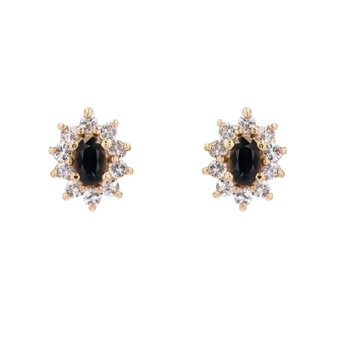 Earrings Fleas in yellow gold and sapphires