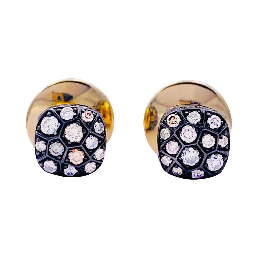 Pomellato chips, "Nudo", two golds, brown diamonds.