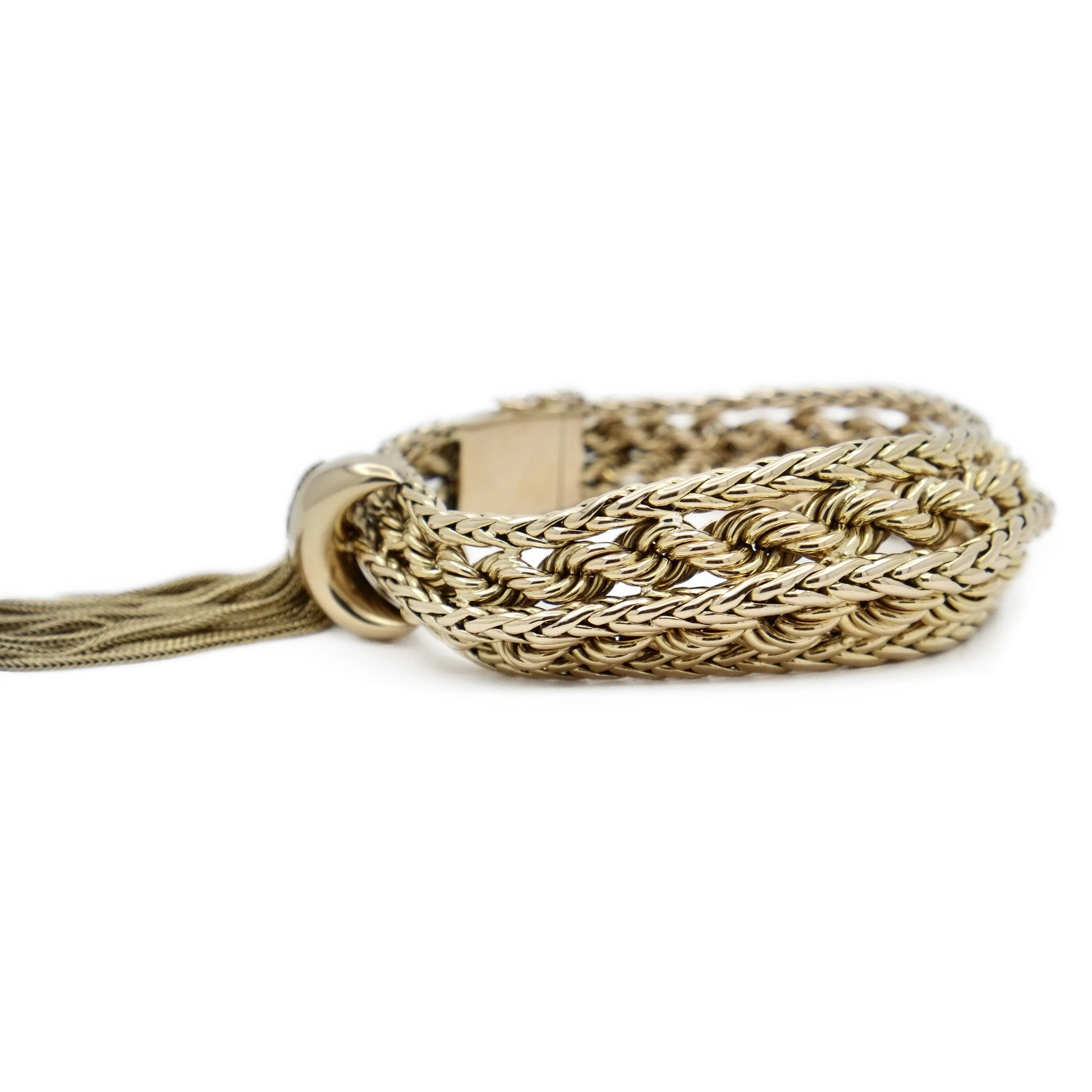 Bracelet PIERRE STERLÉ palm tree mesh and gold rope