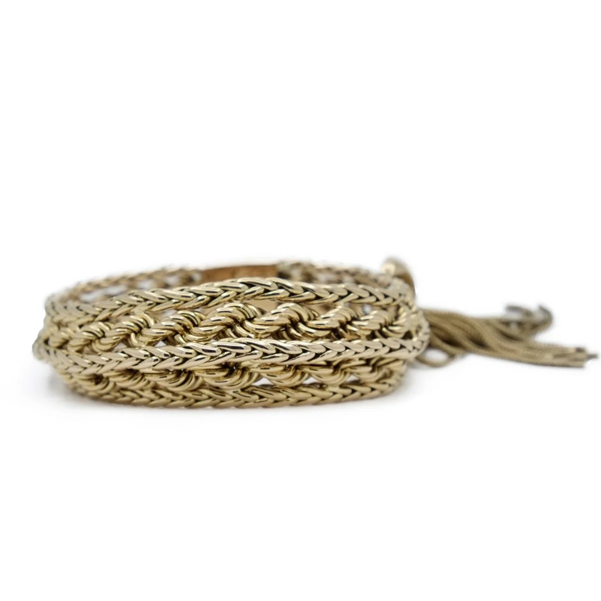 Bracelet PIERRE STERLÉ maille palmier et corde en or - Image 3