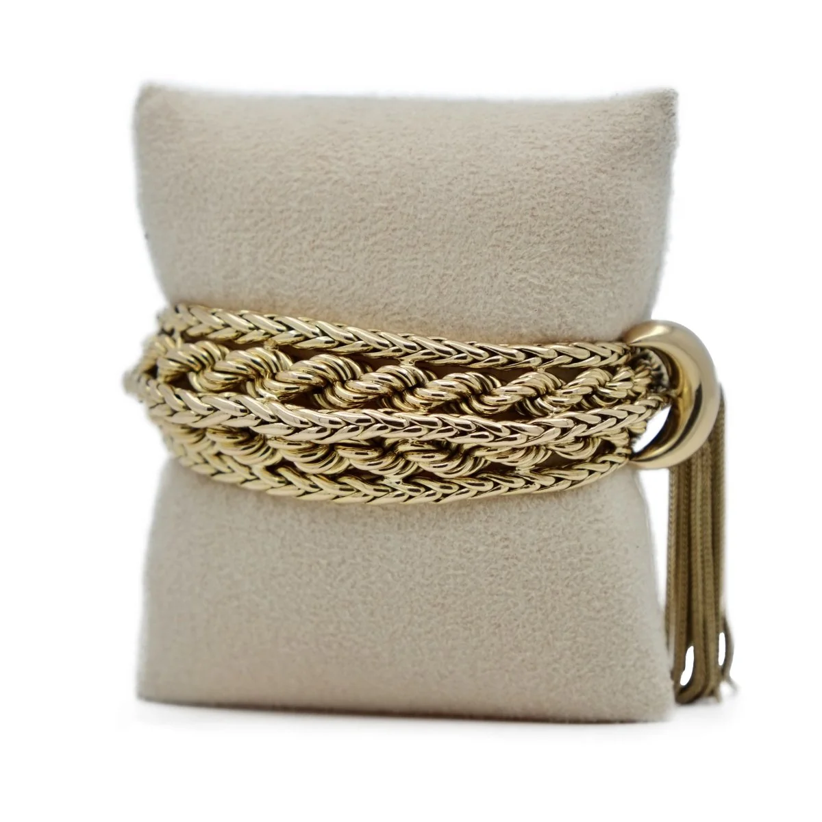 Bracelet PIERRE STERLÉ maille palmier et corde en or - Image 5