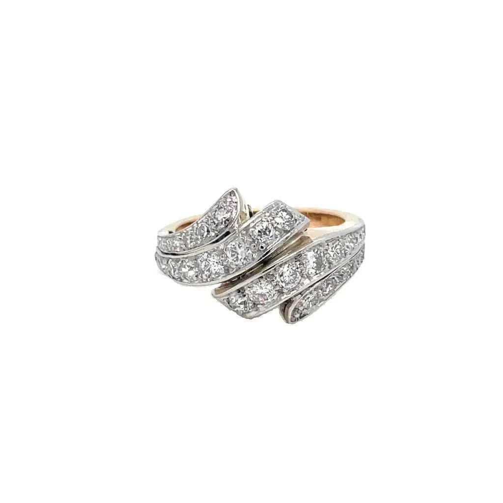 Retro 1.50 Carat Diamond Cocktail Gold Ring