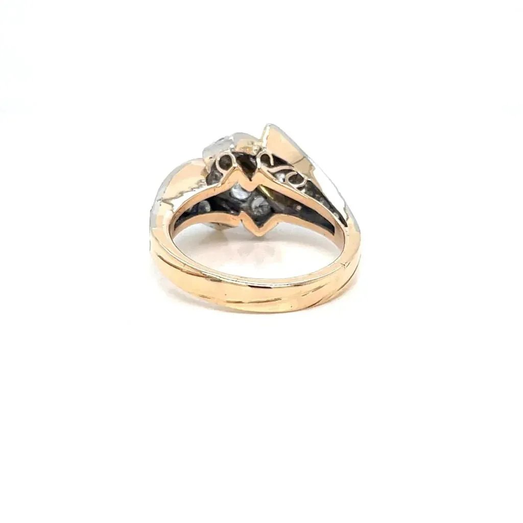 Retro 1.50 Carat Diamond Cocktail Gold Ring - Image 7