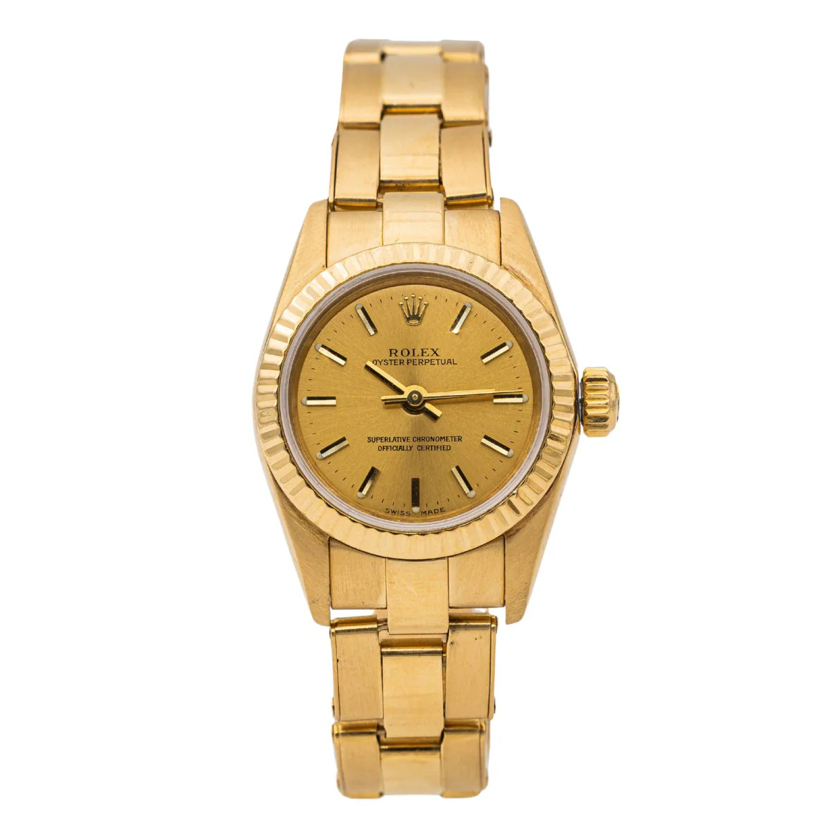 ROLEX “Lady Oyster Perpetual” watch in yellow gold