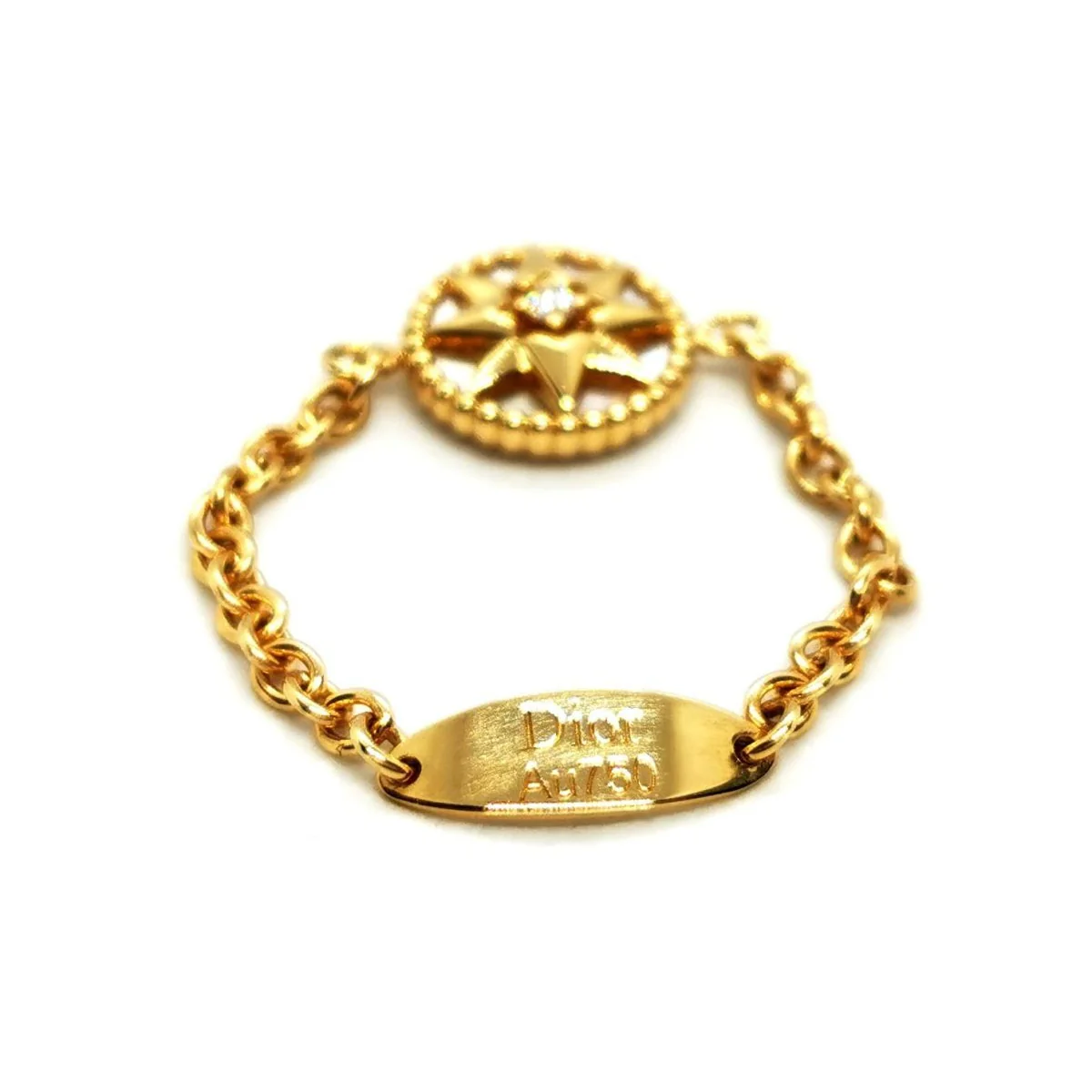 Compass Rose Ring Chain Yellow Gold Diamond - Image 5