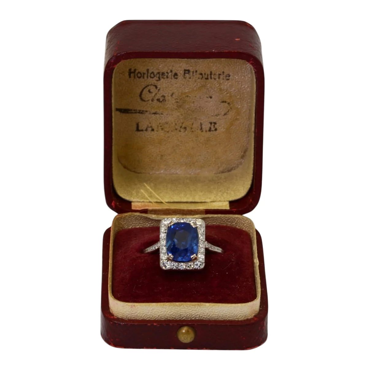 Entourage ring in white gold, platinum, sapphire and diamonds - Image 6