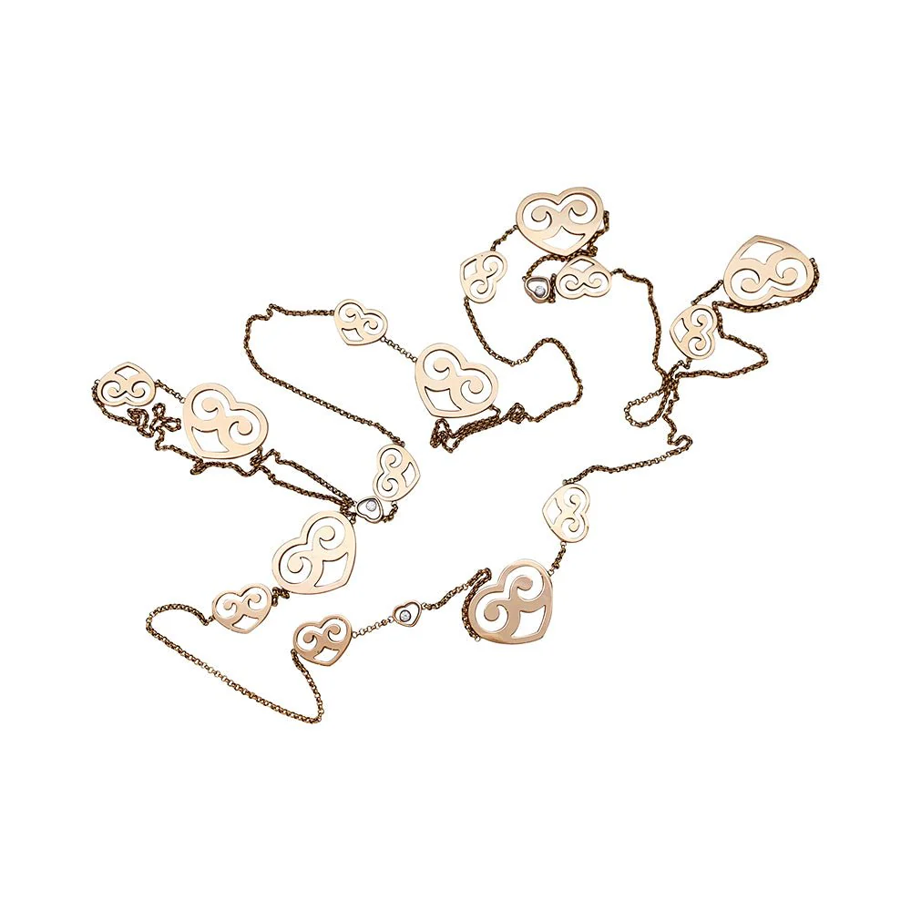 CHOPARD long necklace, “Heart Happy Diamonds”, pink gold - Image 4
