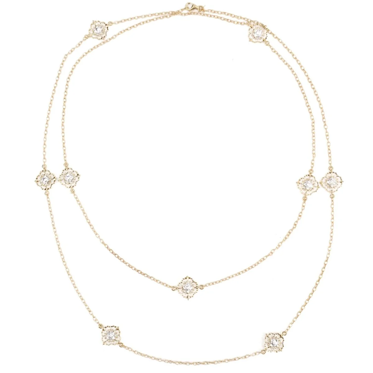 Necklace Long necklace in yellow gold, white gold and diamonds - Image 3