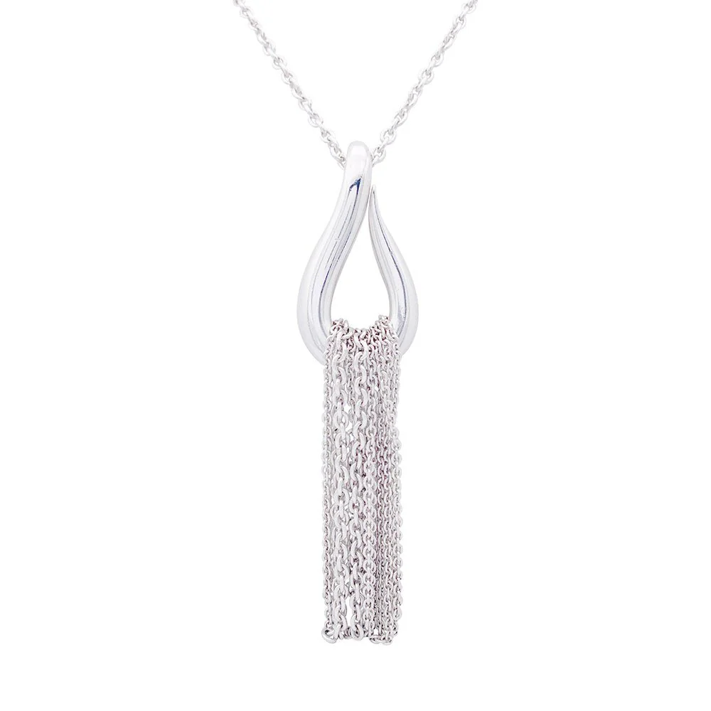 Hermès "Licol" silver necklace.