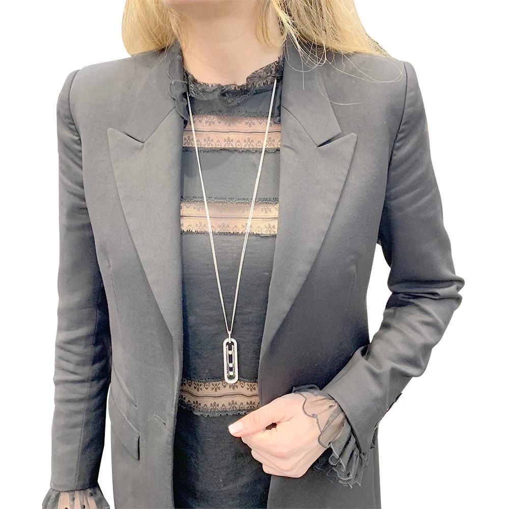 MESSIKA "Move 10th Anniversary" Long Necklace in white gold and Diamonds - Image 6