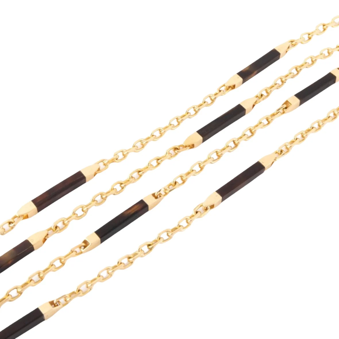 Yellow gold and tortoiseshell long necklace from Cartier - Image 3