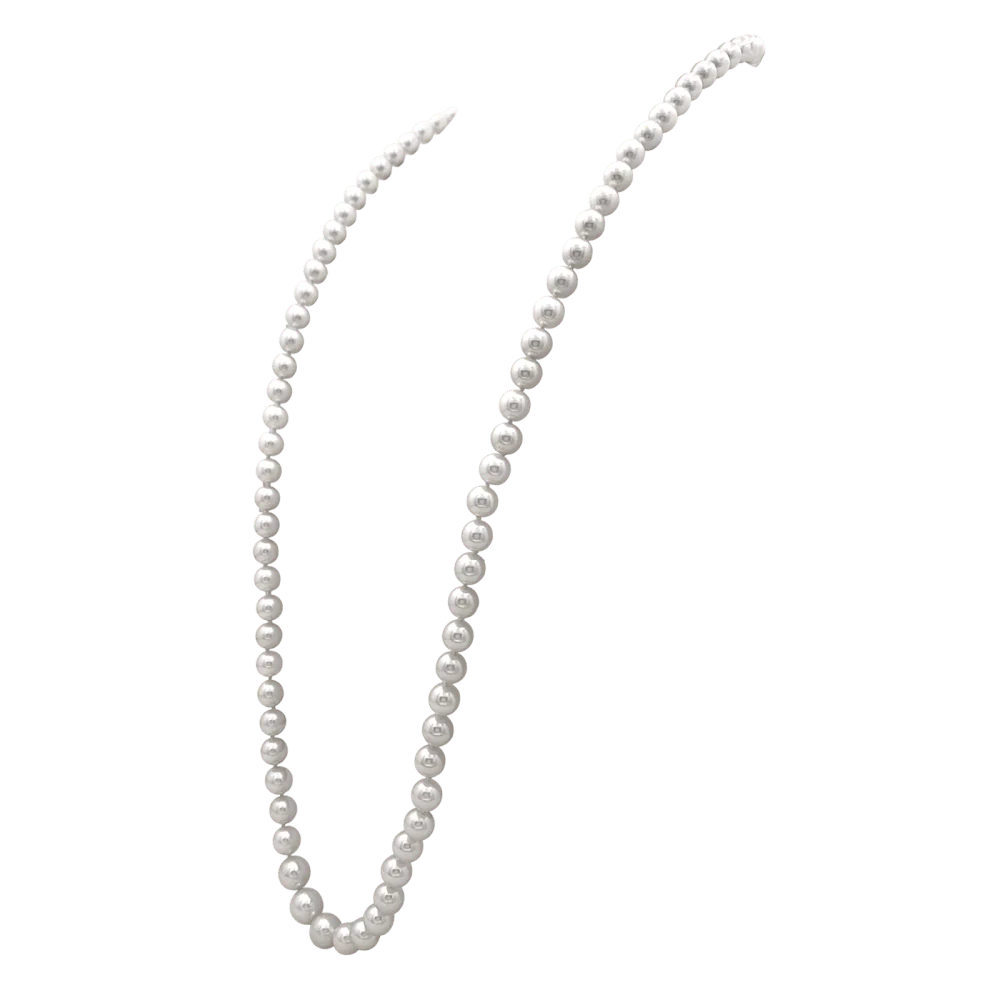 Long necklace in yellow gold and pearls - Image 3