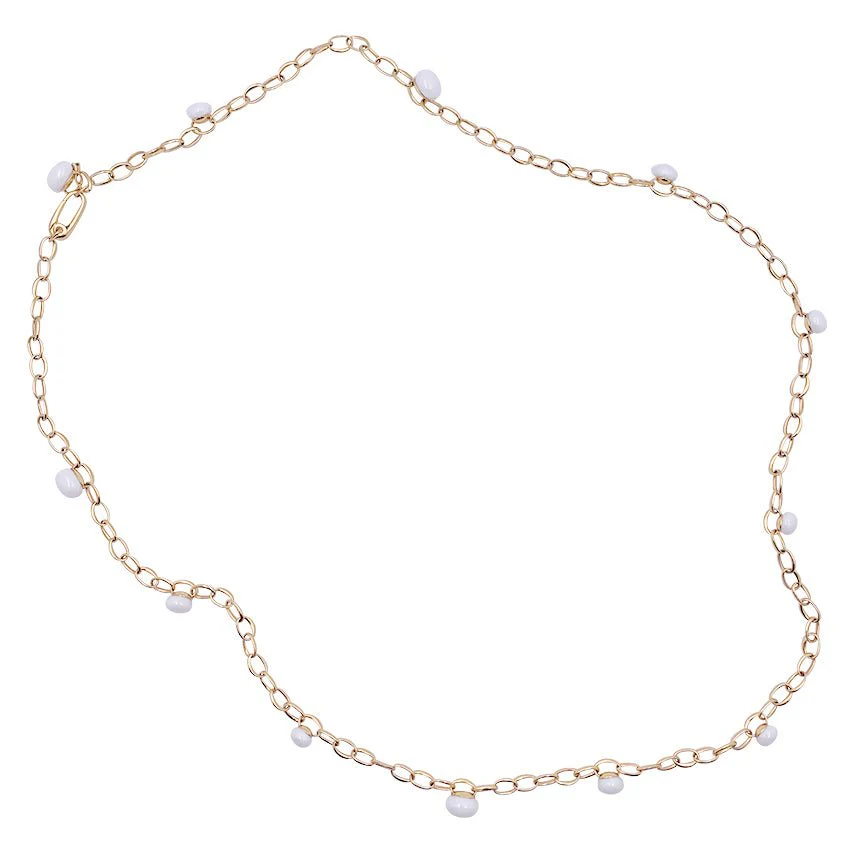 Pomellato long necklace, "Capri", pink gold, white ceramic. - Image 7