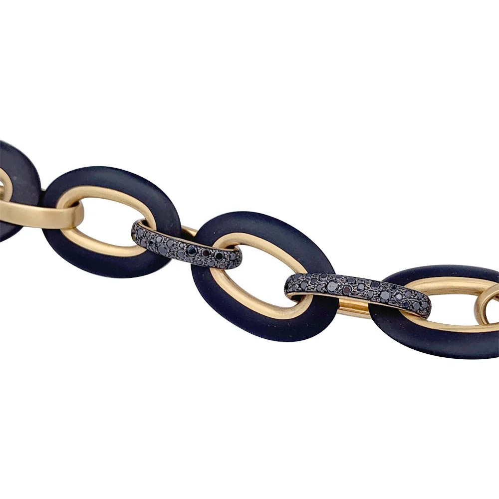 POMELLATO “Victoria” long necklace in pink gold, black and jet diamonds - Image 6