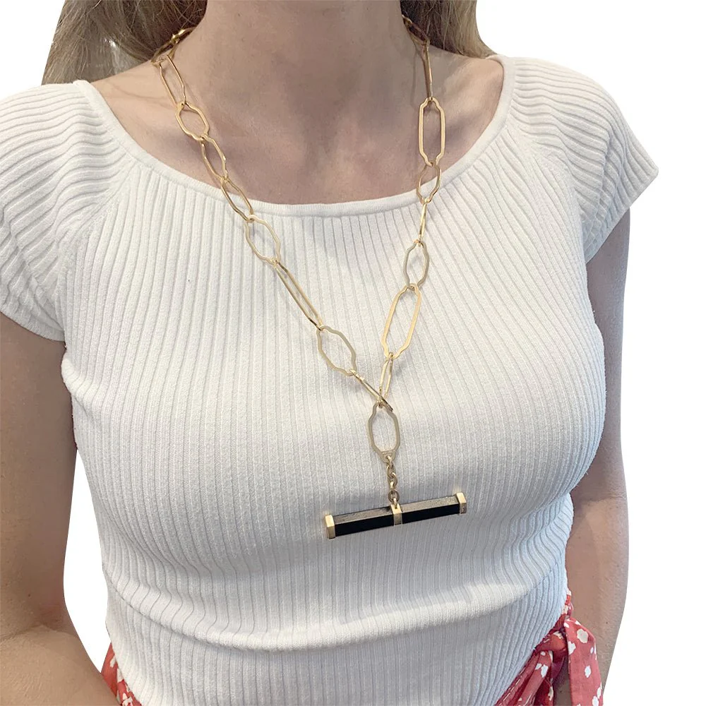 POMELLATO “Victoria” long necklace in pink gold and jet - Image 8