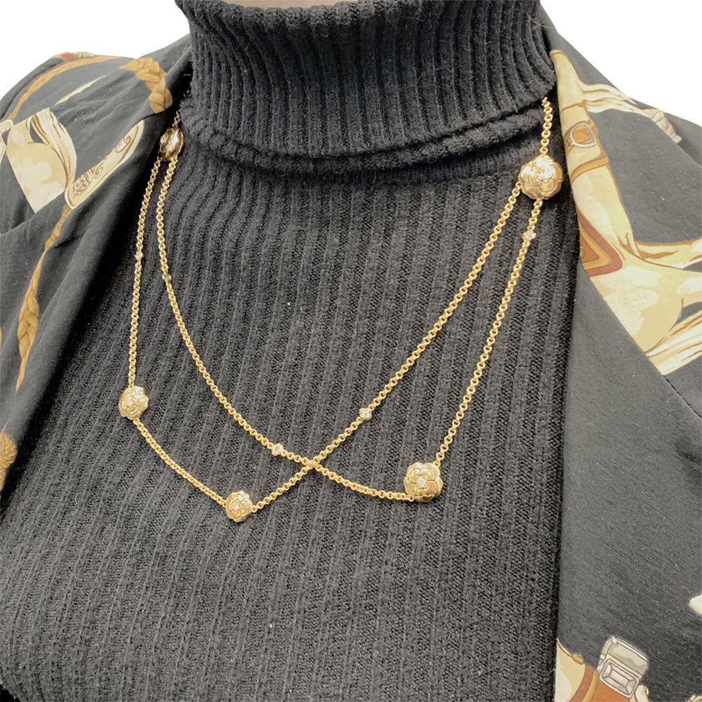 Chanel transformable long necklace, “Les Infinis de Camélia”, in pink gold, diamonds. - Image 10