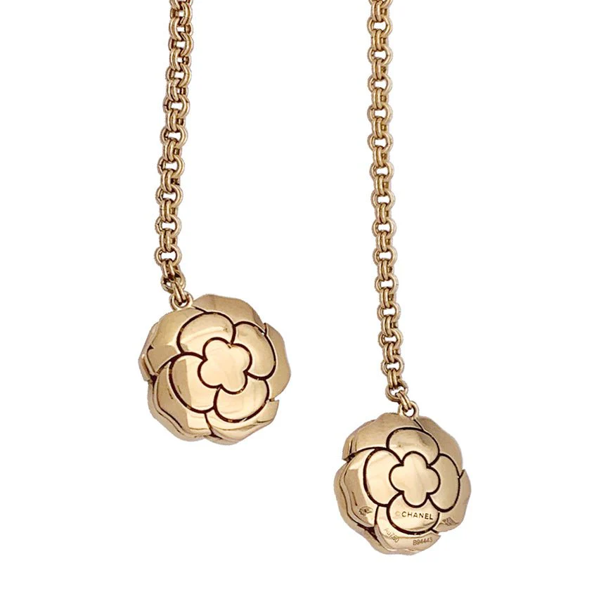 Chanel transformable long necklace, “Les Infinis de Camélia”, in pink gold, diamonds. - Image 3