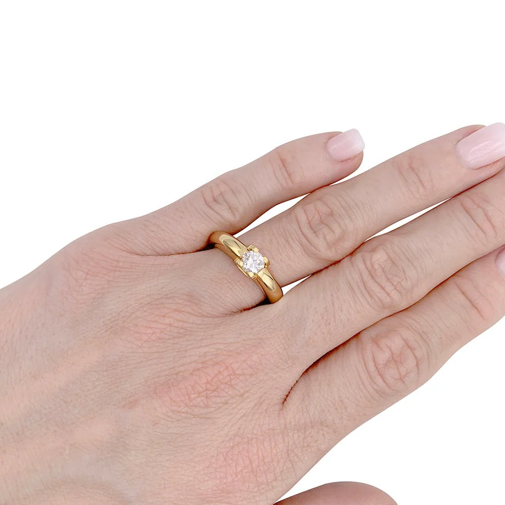 Cartier solitaire, "Louis Cartier", yellow gold, diamond - Image 5