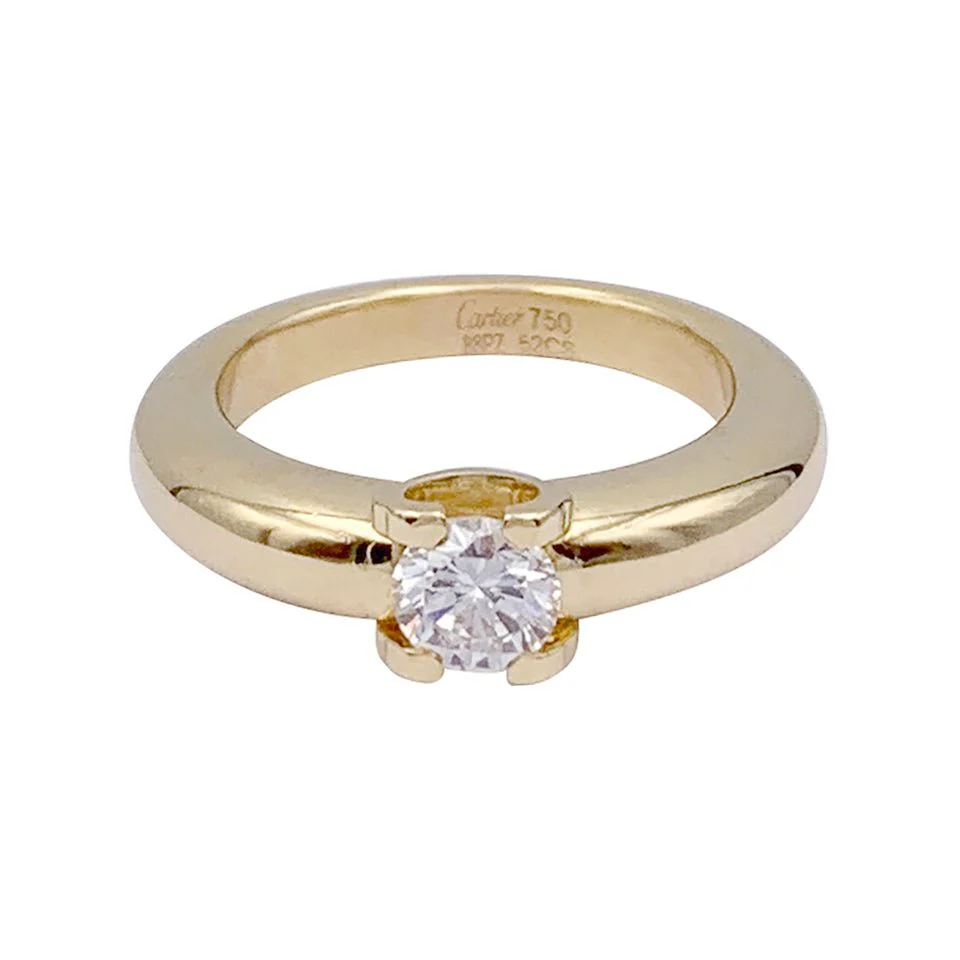 Cartier solitaire, "Louis Cartier", yellow gold, diamond - Image 6