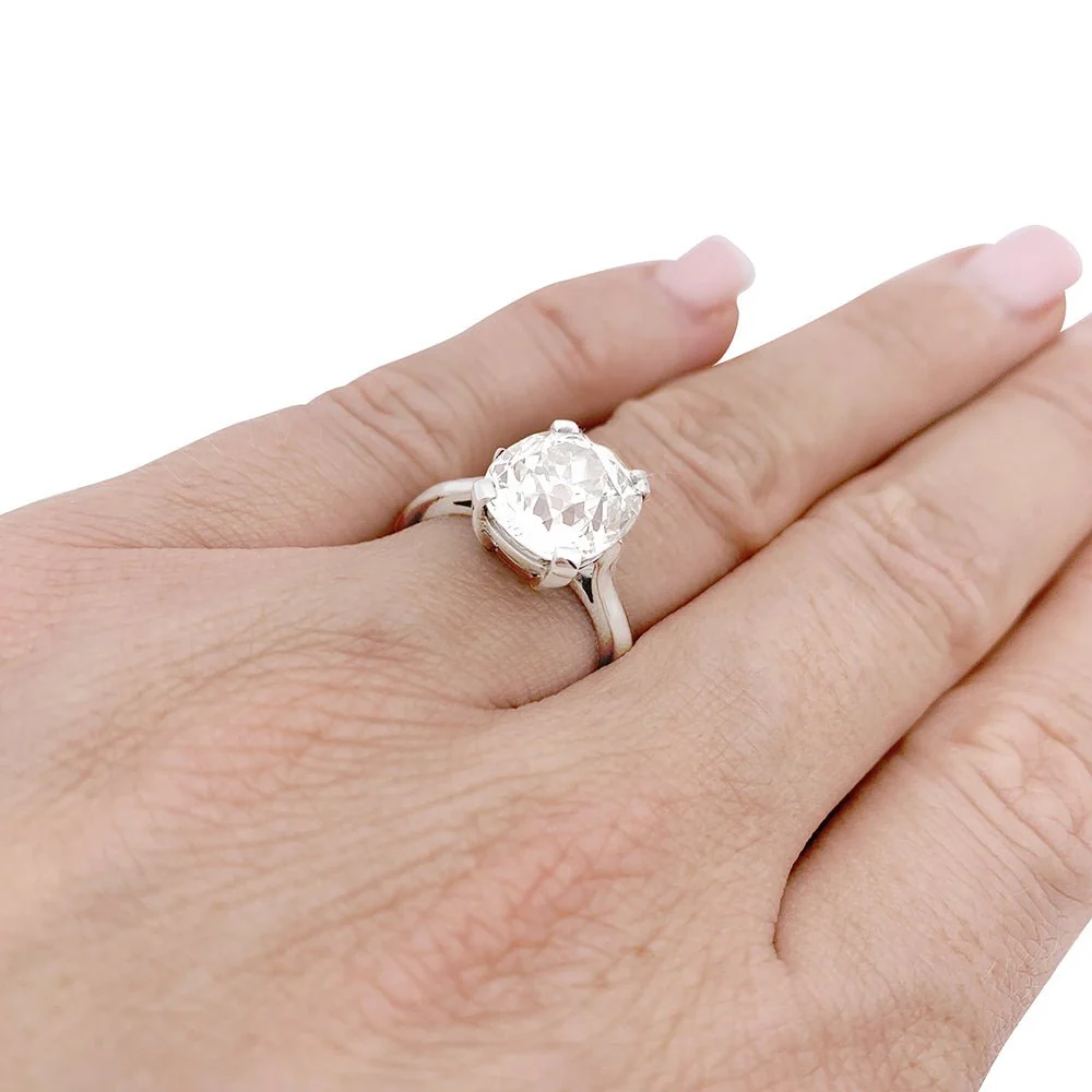 CHAUMET solitaire in platinum and diamond. - Image 6