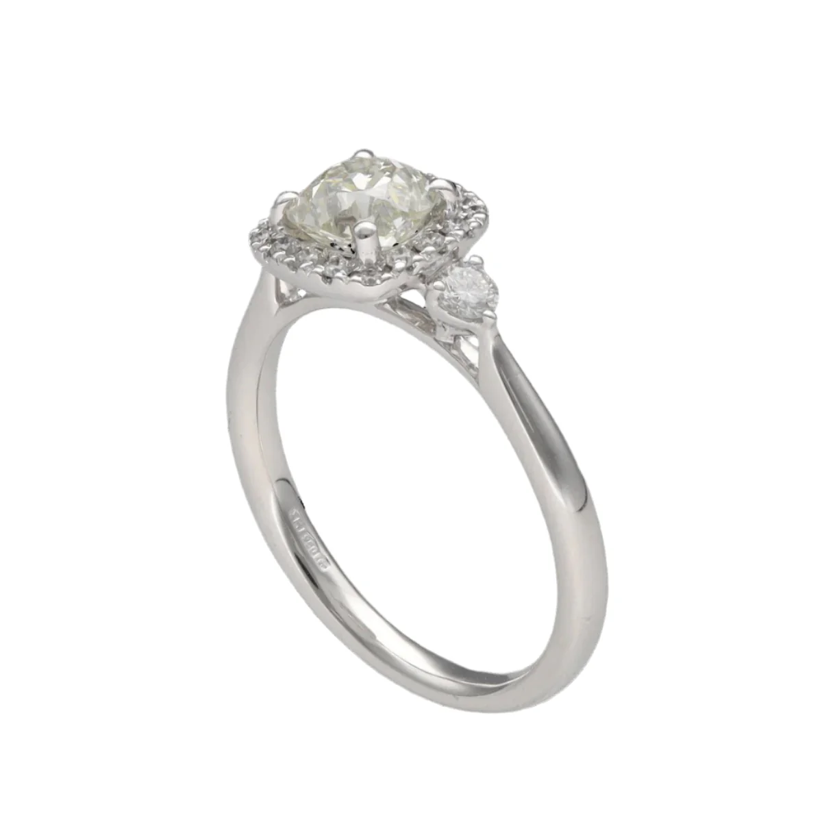 Solitaire diamond size Cushion of 0.94 Cts K-VS2. Platinum. Size 52. - Image 5