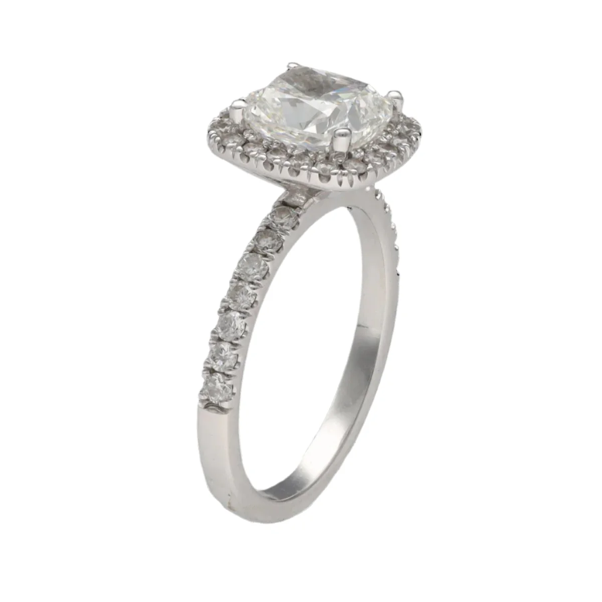 Cushion-cut solitaire diamond of 1.80 Cts H-SI1 (GIA) in 14 k gold. Size 50. - Image 3