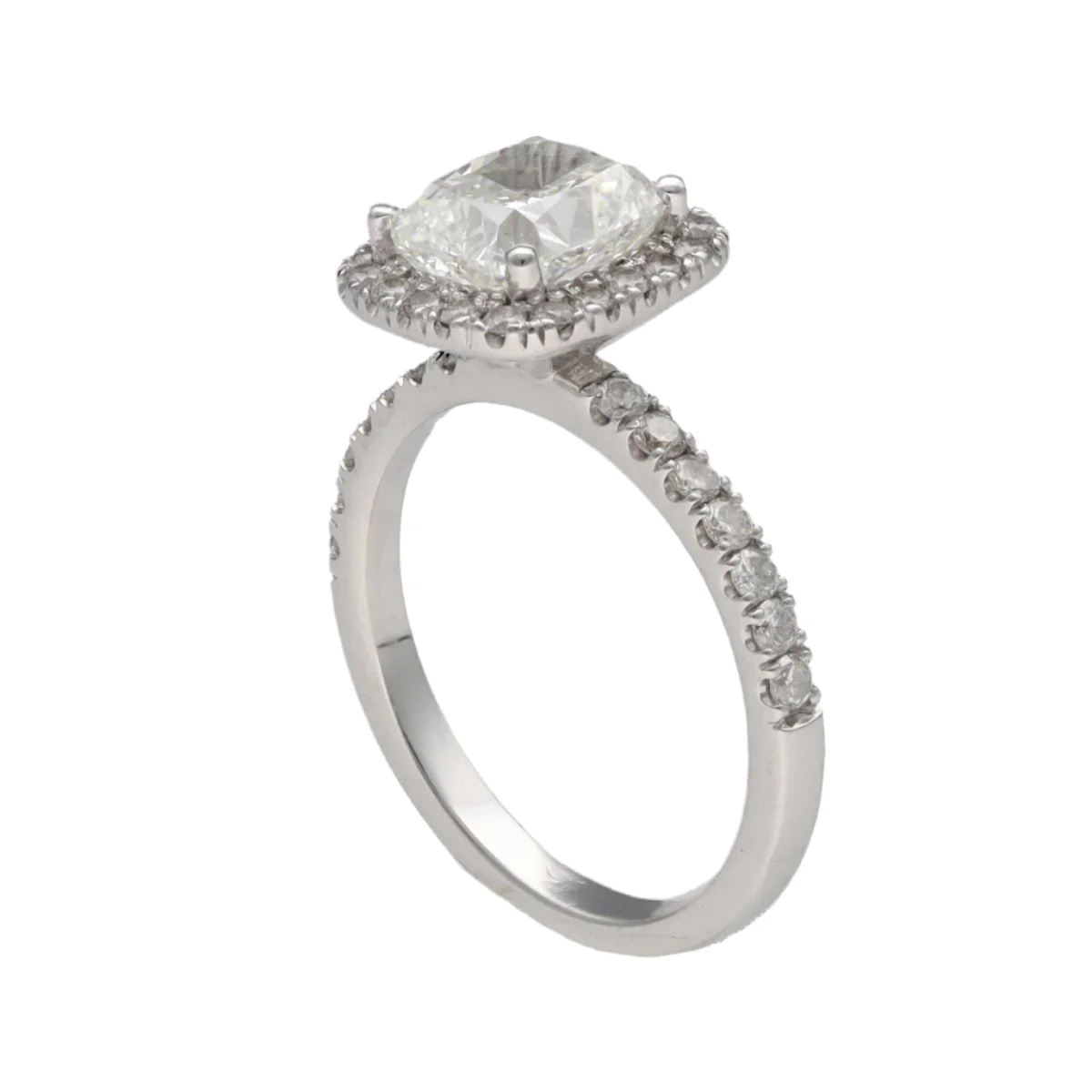 Cushion-cut solitaire diamond of 1.80 Cts H-SI1 (GIA) in 14 k gold. Size 50. - Image 5