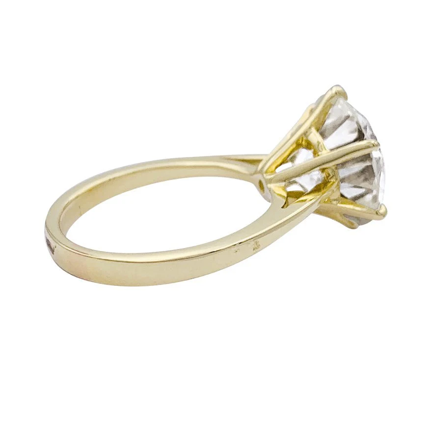Solitaire ring in yellow gold and diamond - Image 4