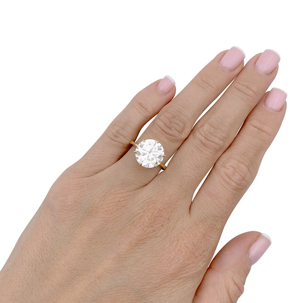 Solitaire ring in yellow gold and diamond - Image 5