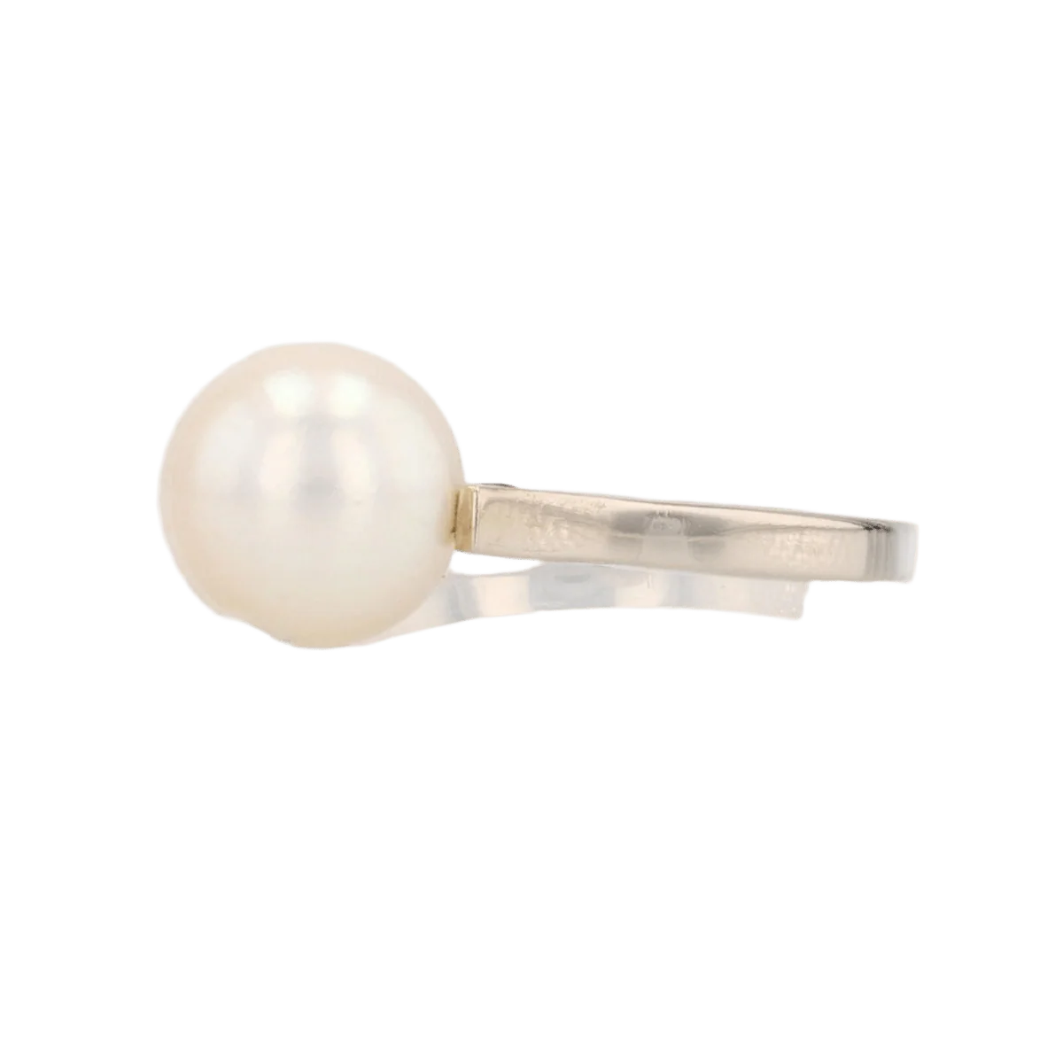 Solitaire ring in white gold and pearl - Image 3
