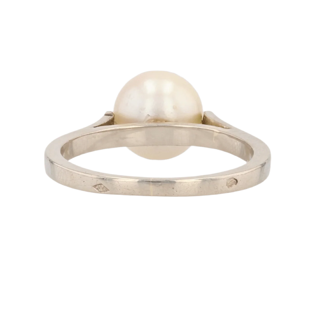 Solitaire ring in white gold and pearl - Image 4